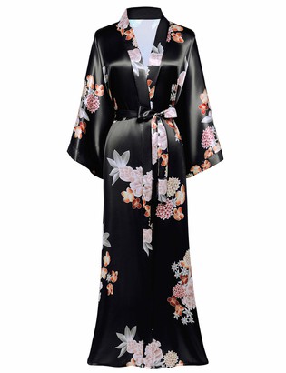 BABEYOND Kimono Dressing Gown Floral Kimono Robe Printed Kimono Cardigan for Women Wedding Bonding Party Pyjamas 