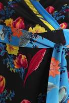 Thumbnail for your product : Diane von Furstenberg Paneled Printed Silk And Jersey Mini Wrap Dress