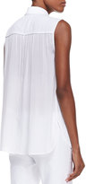 Thumbnail for your product : Vince Sleeveless Lightweight Button-Front Blouse