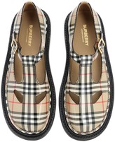 Thumbnail for your product : Burberry 20mm Hannie Check Print Leather Flats