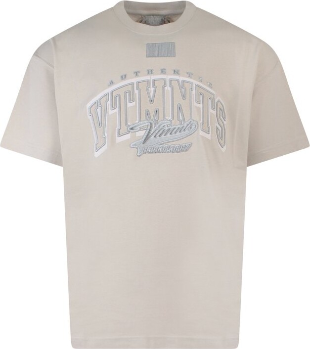 VTMNTS Logo Embroidered Crewneck T-Shirt - ShopStyle