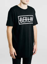 Thumbnail for your product : Topman Black Long Line Berlin T-Shirt
