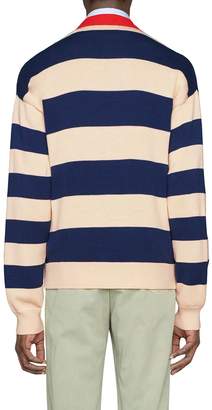 Gucci Embroidered striped knit cardigan