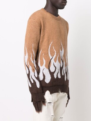 Vision Of Super Flame-Print Knitted Jumper