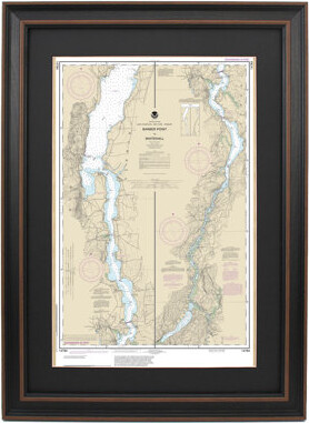 Longshore Tides Ake Champlain, Barber Point To Whitehall | Nautical Chart | Framed Print