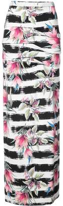 Nicole Miller striped floral print skirt
