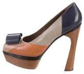 Thumbnail for your product : Marni Leather Peep-Toe Platform Pumps