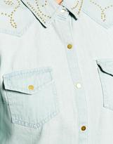 Thumbnail for your product : Vila Denim Shirt With Shoulder Stud Detail