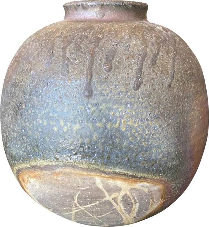 1stDibs Izuru Yamamoto Japanese Bizen Ware Pottery Yohen Tsubo Jar Vase With Ash Glaze