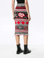 Thumbnail for your product : MSGM rose printed fitted skirt