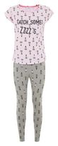 Thumbnail for your product : New Look Teens Pink Catch Some ZZZ's Zebra Print Pyjama Set