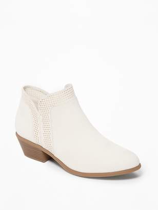 Old Navy Perforated Sueded Low Booties for Women