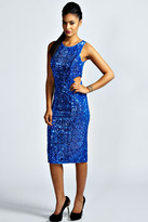 Thumbnail for your product : boohoo Aubrey Sequin Cut Out Bodycon Dress