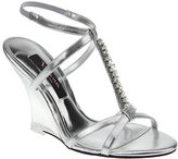 Thumbnail for your product : Nina Manuela T-Strap Wedge Sandals with Rhinestone Accents