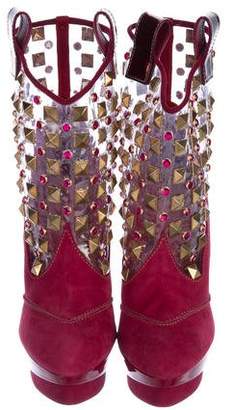 Cesare Paciotti Embellished Platform Ankle Boots w/ Tags