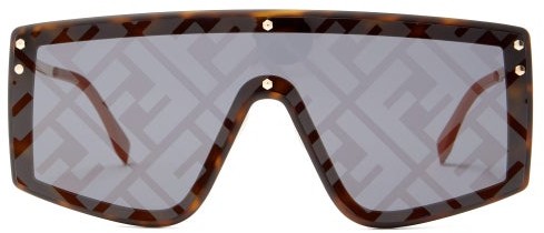 Fendi Eyeline Ff-print Shield Metal Sunglasses - Multi - ShopStyle