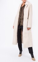 Fur Panel Robe Coat 