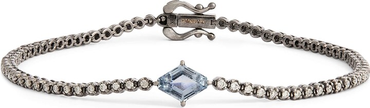Eva Fehren Blackened White Gold, Diamond and Sapphire Kent Bracelet