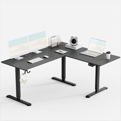 Devoko 63" L Shaped Home Office Height Adjustable Electric Standing Desk