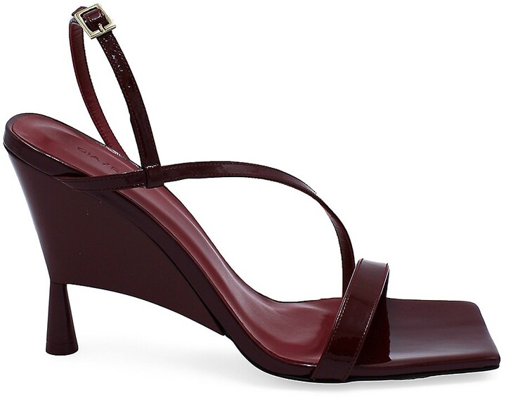 red patent slingbacks