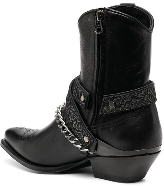 Paul Warmer Chain-Detail Ankle Boots