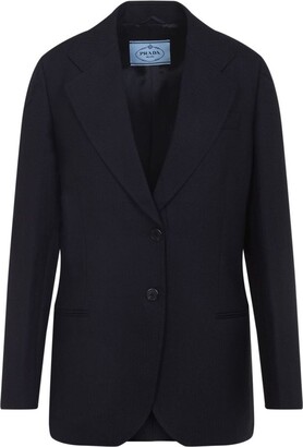 Prada Fil-à-fil single-breasted blazer - ShopStyle