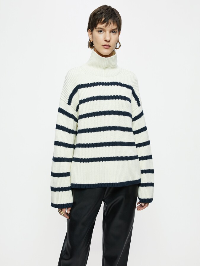 JigsawJigsaw Fishermans Rib Stripe Jumper ShopStyle Knitwear