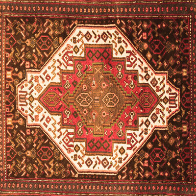 Bungalow Rose Southwestern Machine Woven Square 4' x 4' Area Rug in Red/Brown/Beige