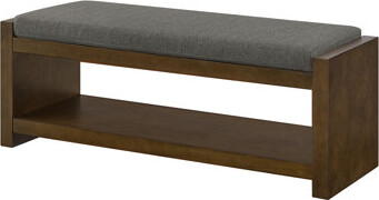 Accent Bench with Lower Shelf Shoe Rack