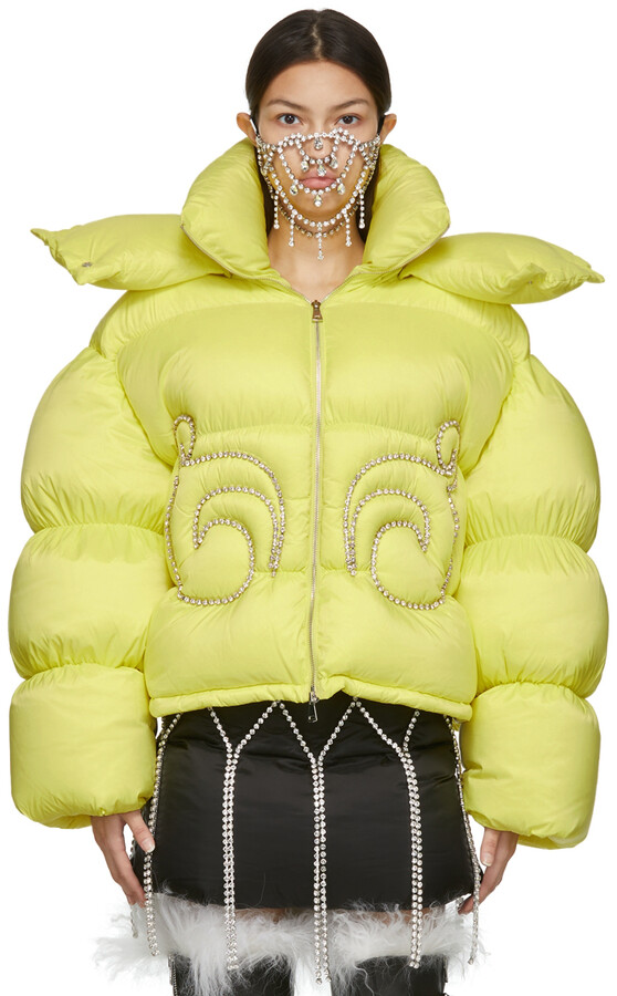 big yellow puffer jacket