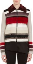 Thumbnail for your product : Fendi Leather & Fleece Jacket-Grey