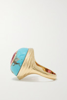 Thumbnail for your product : Retrouvaí Lollipop 14-karat Gold, Turquoise And Rubellite Ring