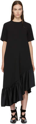 Edit Black Asymmetric Oversized Peplum Dress