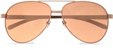 Thumbnail for your product : Linda Farrow Aviator-style Rose Gold-tone Sunglasses