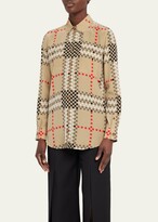Thumbnail for your product : Burberry Paola Button-Front Check Blouse