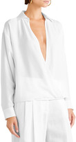 Thumbnail for your product : Michael Kors Collection Collection Wrap-effect Silk Crepe De Chine Top
