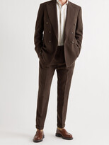 Thumbnail for your product : Loro Piana Slim-Fit Tapered Pleated Linen Suit Trousers - Men - Brown - IT 44
