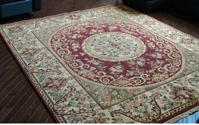 Astoria Grand Masuda Oriental Handmade Tufted Wool Burgundy/Green Area Rug