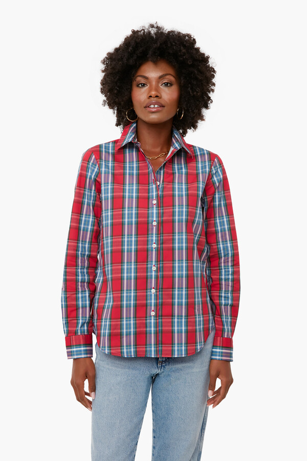 The Shirt by Rochelle Behrens Red Plaid Icon Shirt - ShopStyle Tops