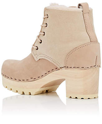 NO.6 STORE Women's Shearling-Lined Leather Ankle Boots - Beige, Tan