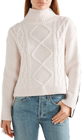 Rag & Bone Ida Wool And Ribbed-knit Sweater - Off-white - ShopStyle