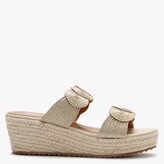 Thumbnail for your product : DF By DANIEL Yvette Gold Rope Espadrille Wedge Sandals