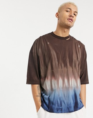 black and brown tie dye shirt