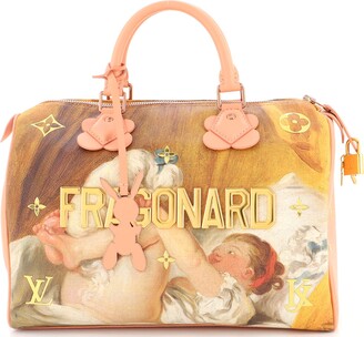Louis Vuitton Speedy Handbag Limited Edition Jeff Koons Fragonard Print  Canvas 30 Pink 18322692