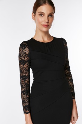 Wallis **Jolie Moi Black Lace Sleeve Bodycon Dress