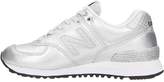 Thumbnail for your product : New Balance 574 Silver Leather Sneaker
