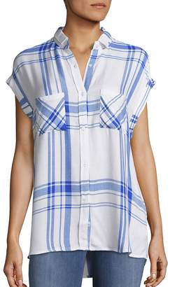 Rails Women's Britt Cap Sleeve Plaid Shirt - White