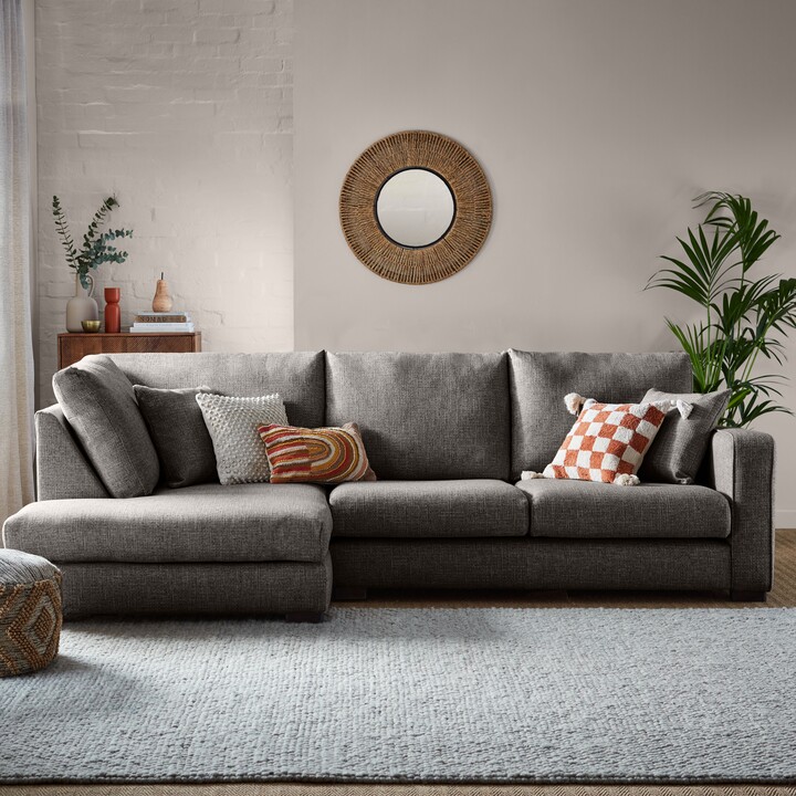 Dunelm Carson Chunky Multi Weave Left Hand Corner Sofa Grey ShopStyle