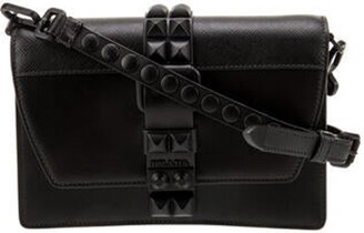 Prada Elektra Calf Saffiano Leather Shoulder Bag Black