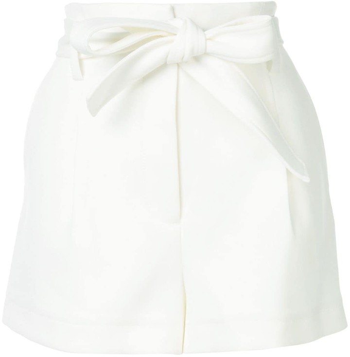 high waisted twill shorts